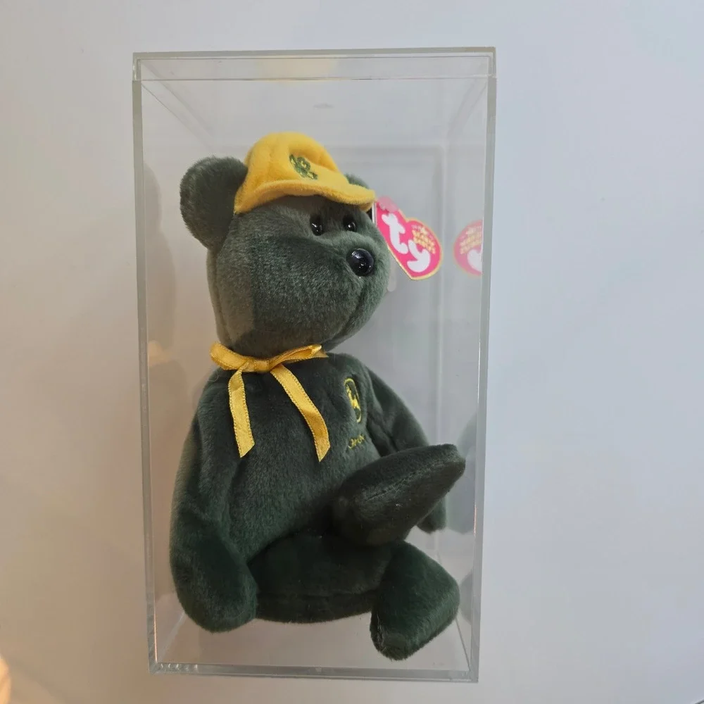 Ty Beanie‎ Babies Johnny John Deere 4-H Bear Green Yellow Plush 2006 47044 NWT